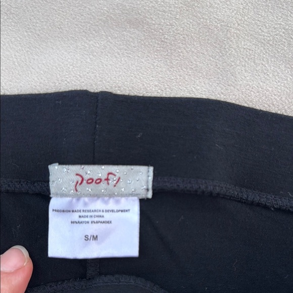 Poof! .  Black Leggings with Floral Side Pattern - Picture 5 of 5